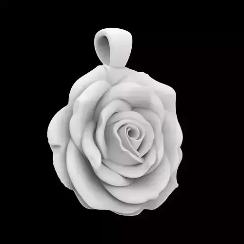 Rose Pendant Flat Back 3D Print Model