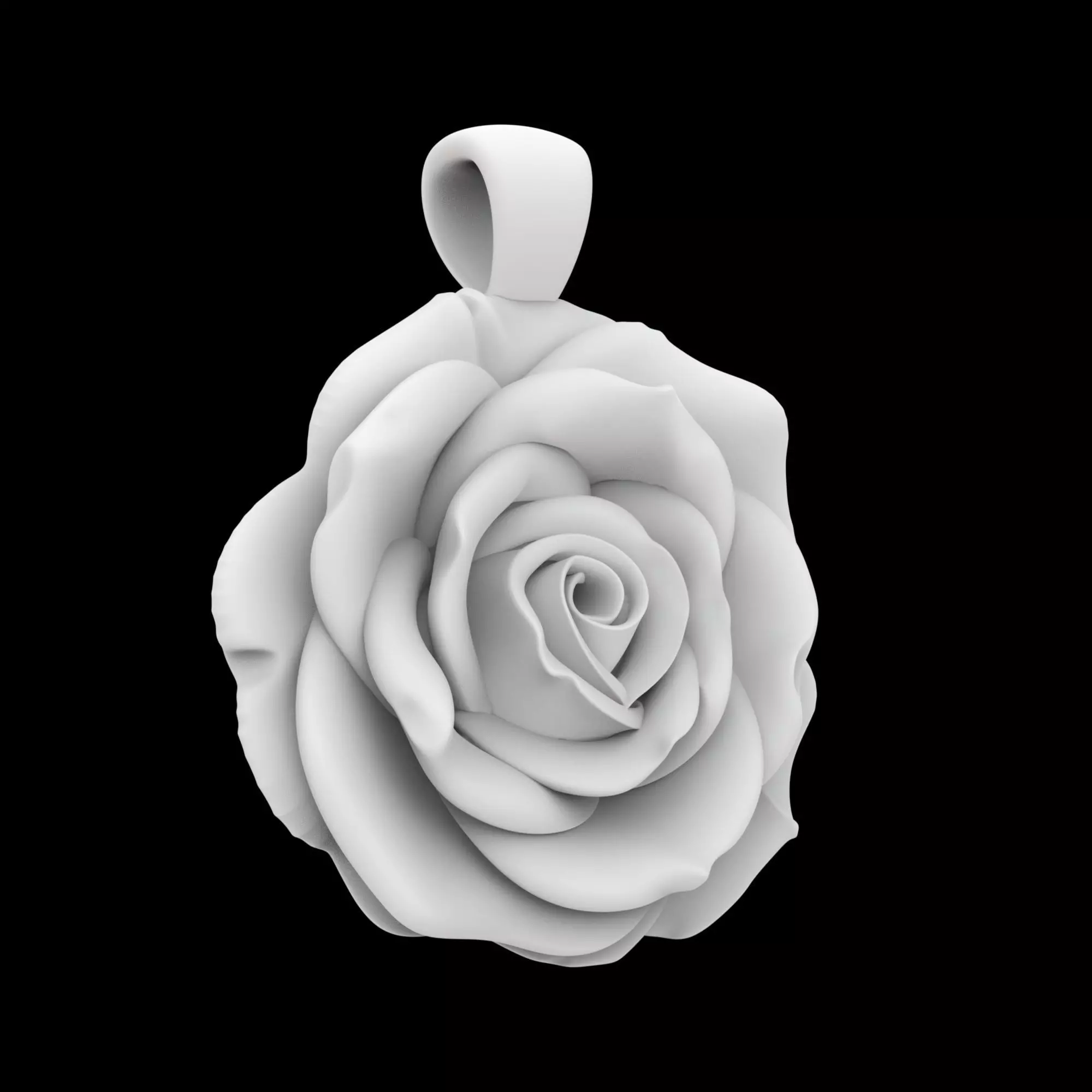 Rose Pendant Flat Back 3D Print Model 3D print model_0