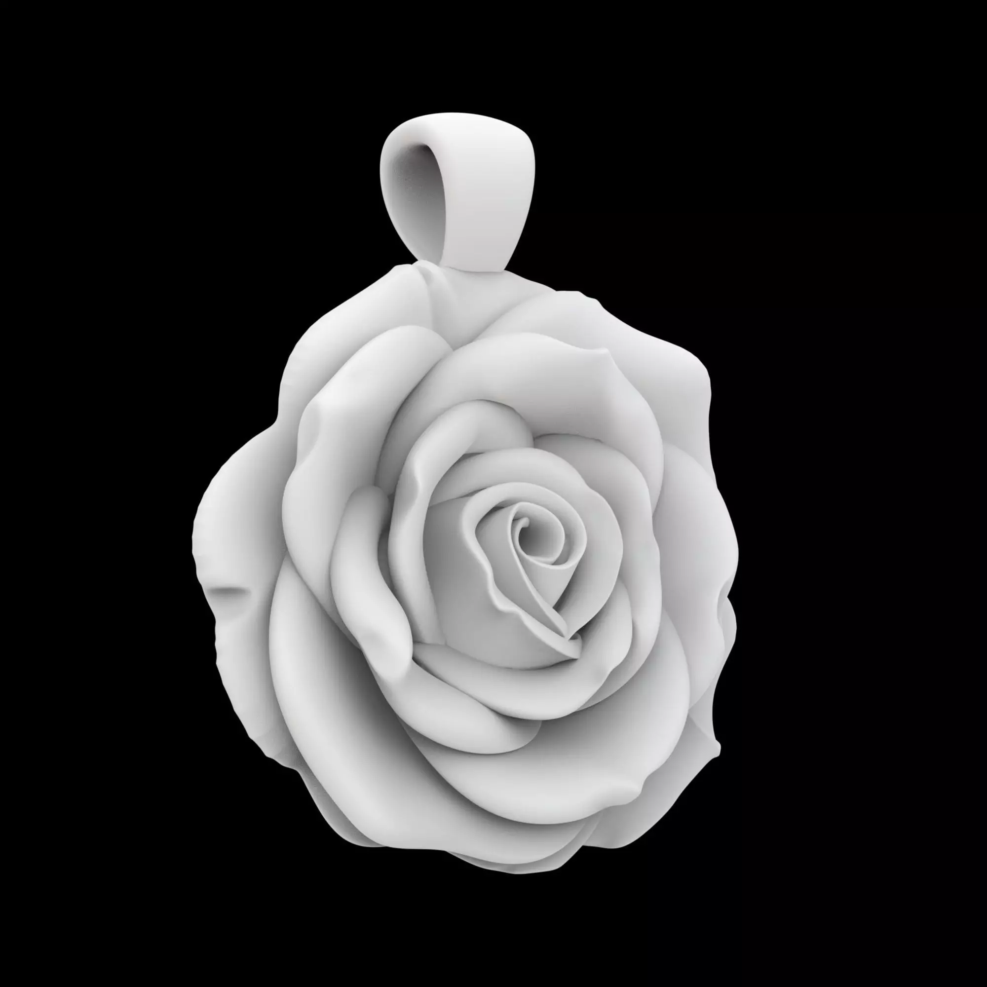 Rose Pendant Flat Back 3D Print Model 3D print model_4
