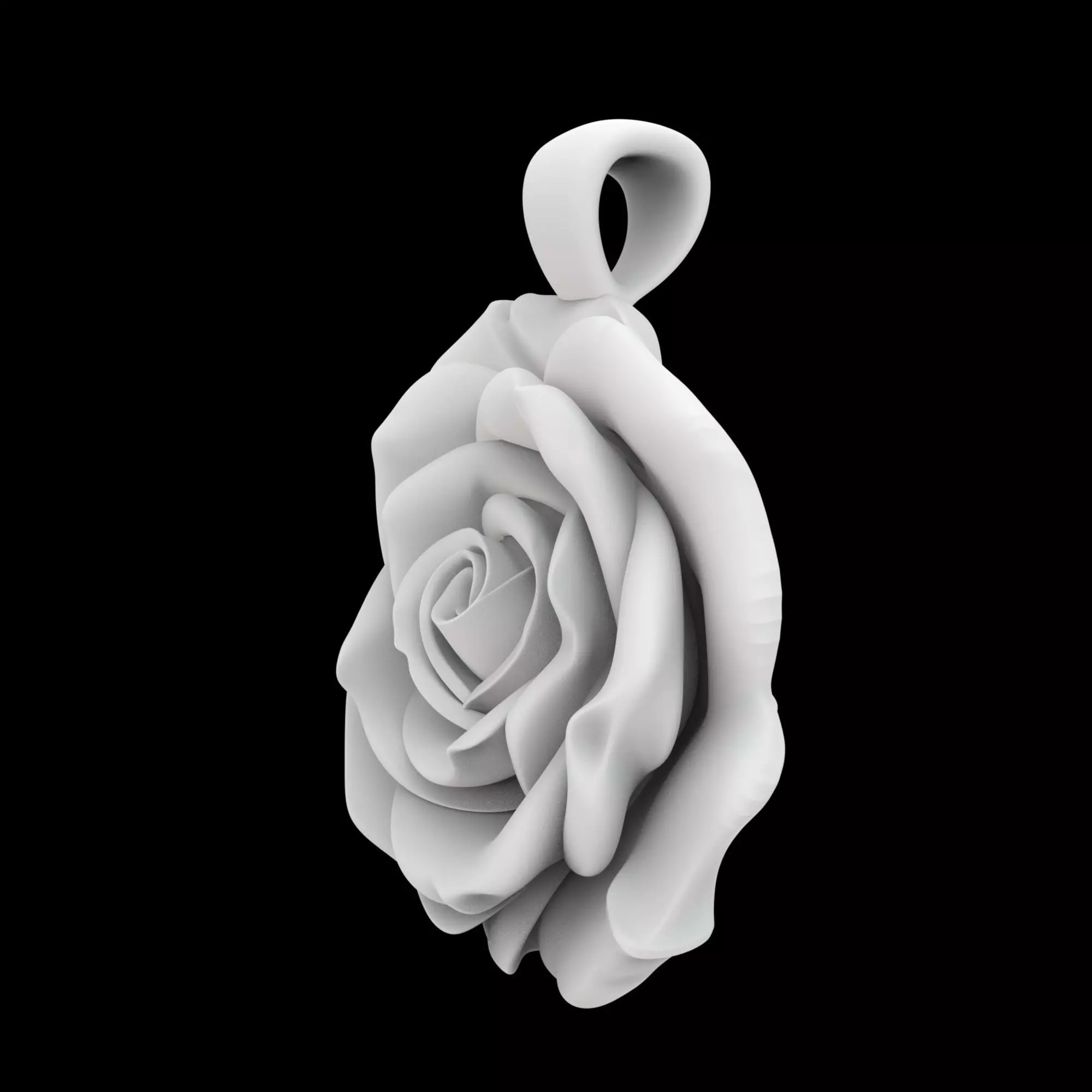 Rose Pendant Flat Back 3D Print Model 3D print model_1