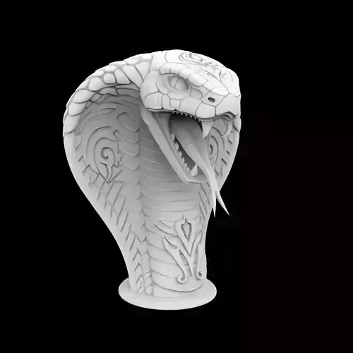 Tribal Pattern Cobra Head 3D Print Model