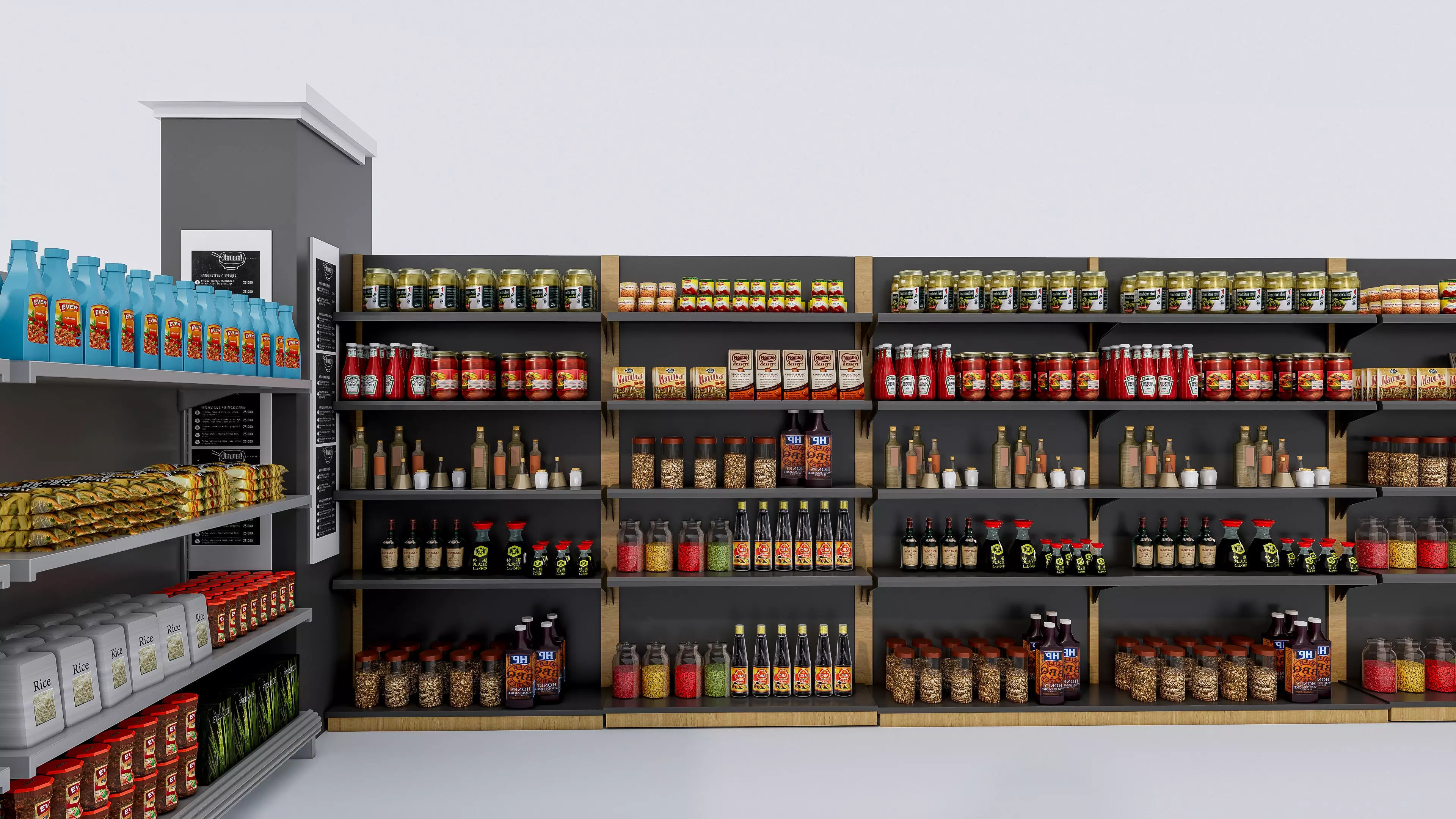 Supermarket Convenience Store Shelves Display Racks 6 3D model_46