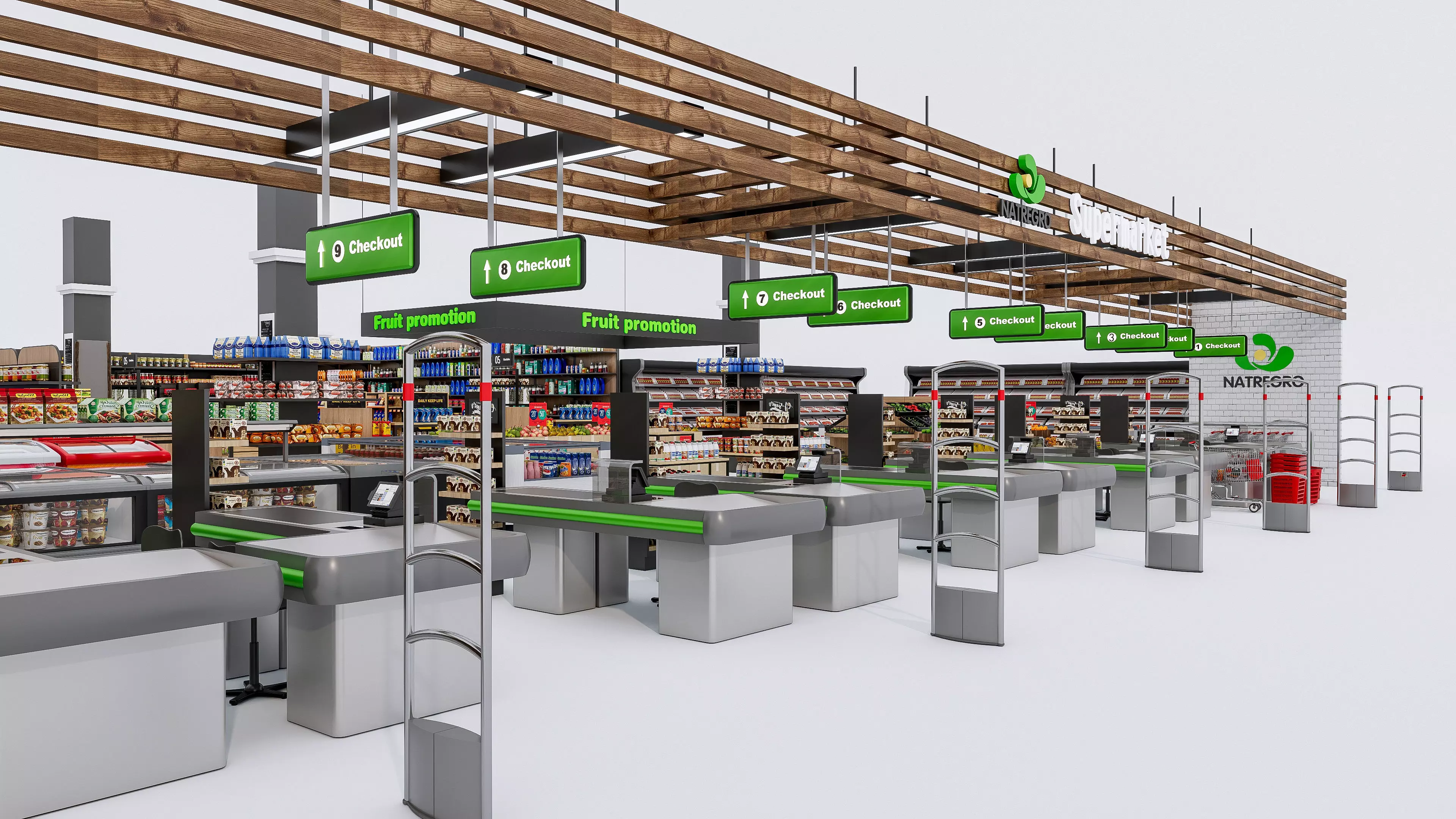 Supermarket Convenience Store Shelves Display Racks 6 3D model_19