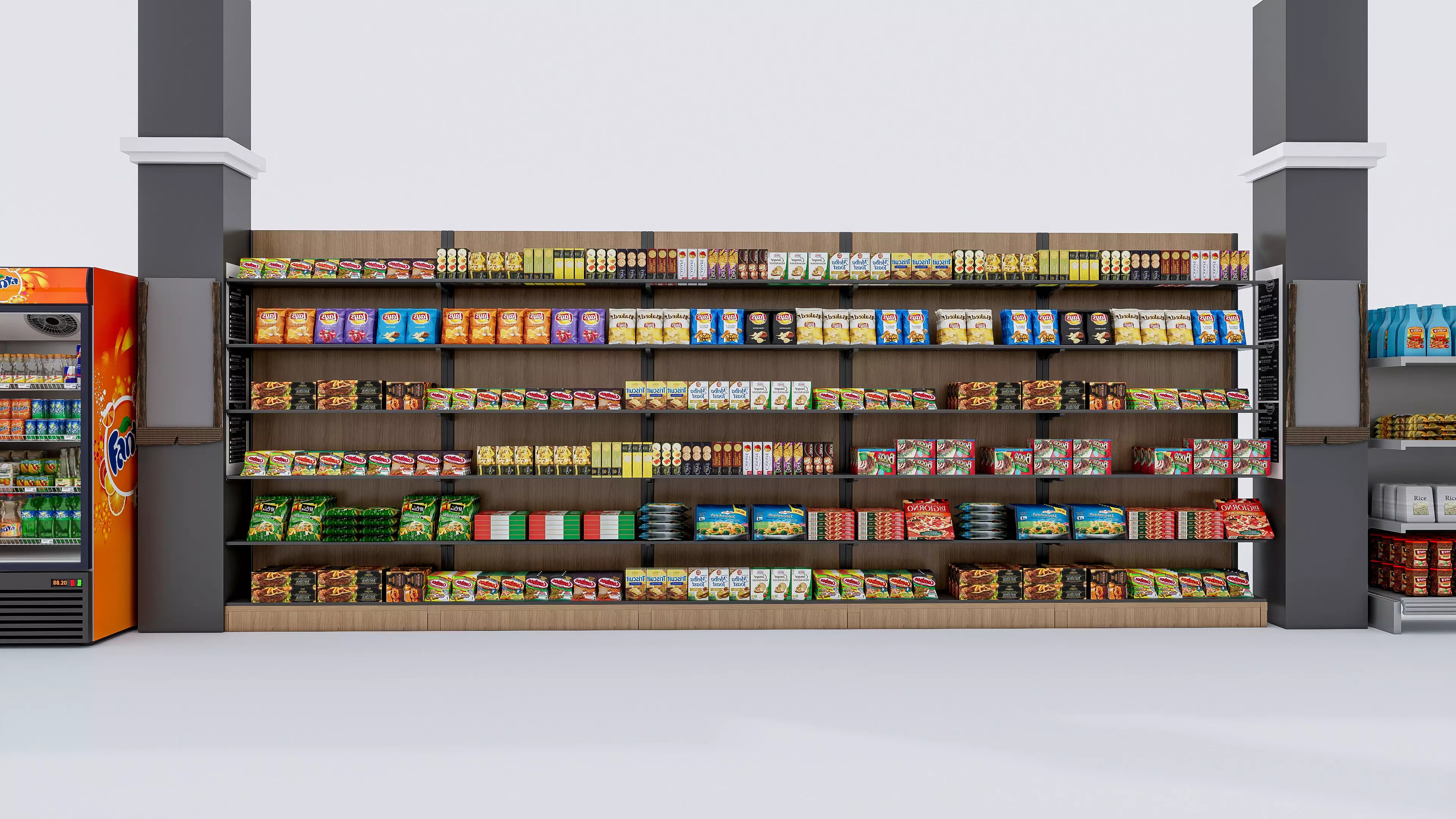 Supermarket Convenience Store Shelves Display Racks 6 3D model_44