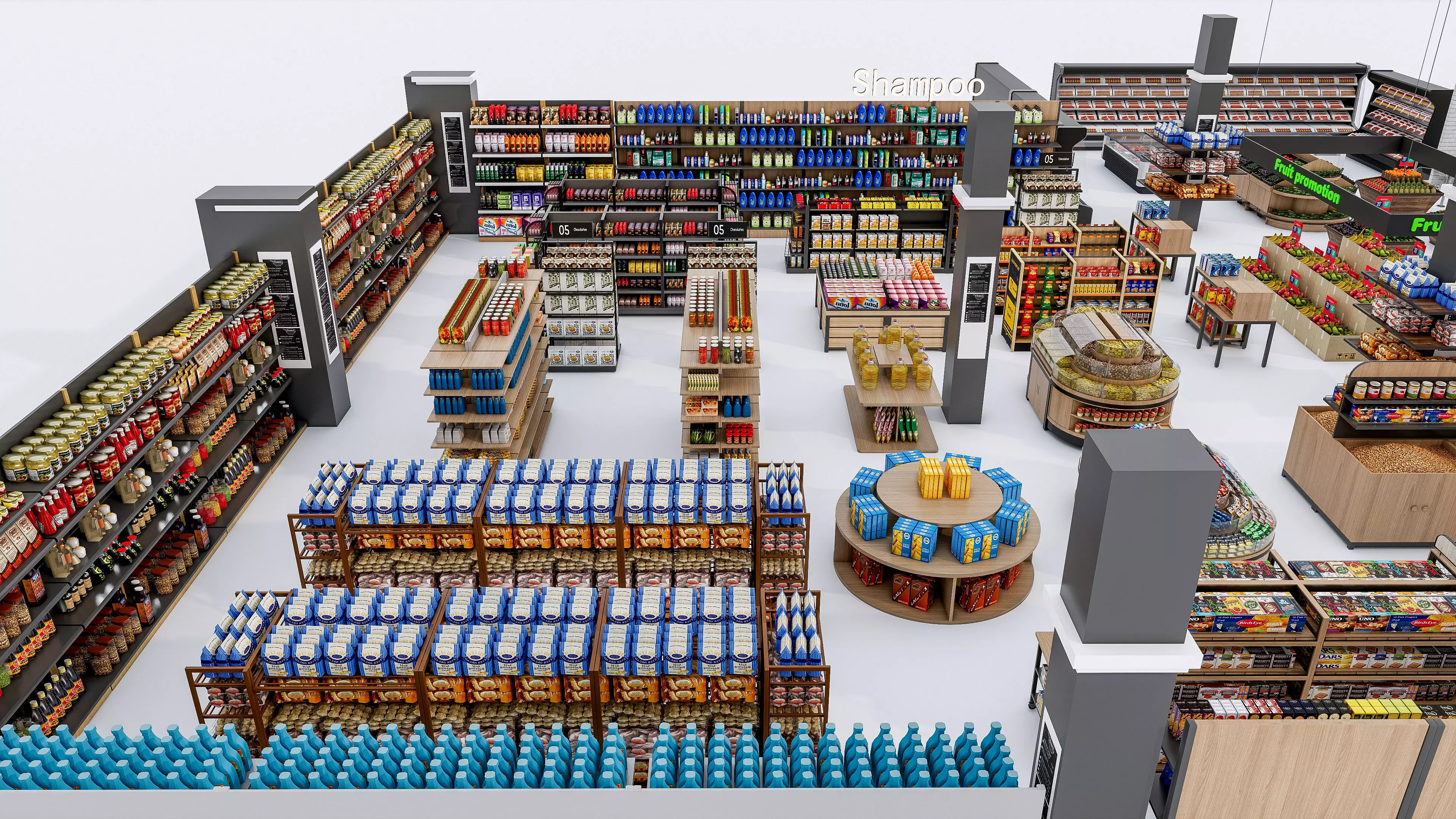 Supermarket Convenience Store Shelves Display Racks 6 3D model_8