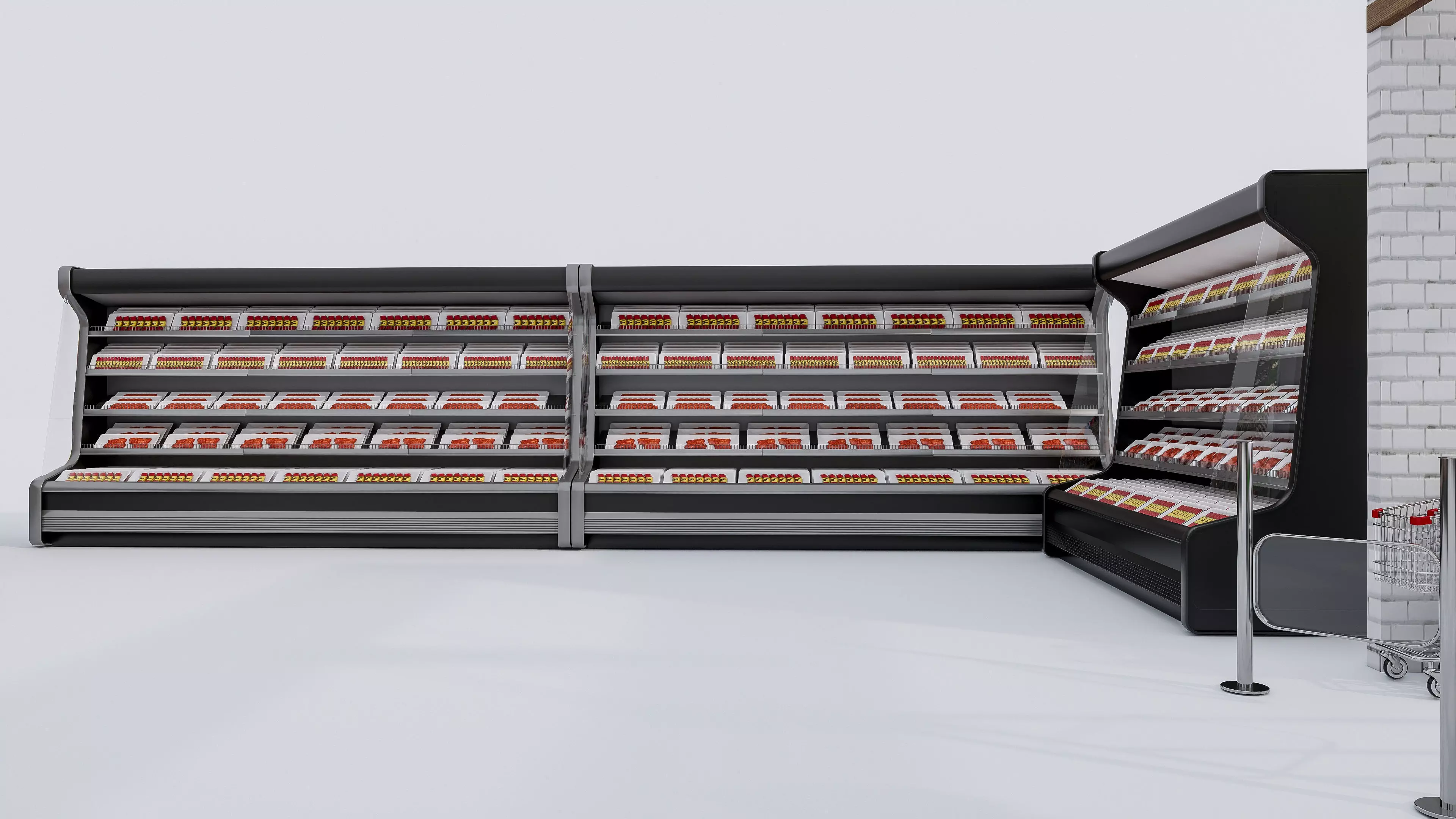 Supermarket Convenience Store Shelves Display Racks 6 3D model_54