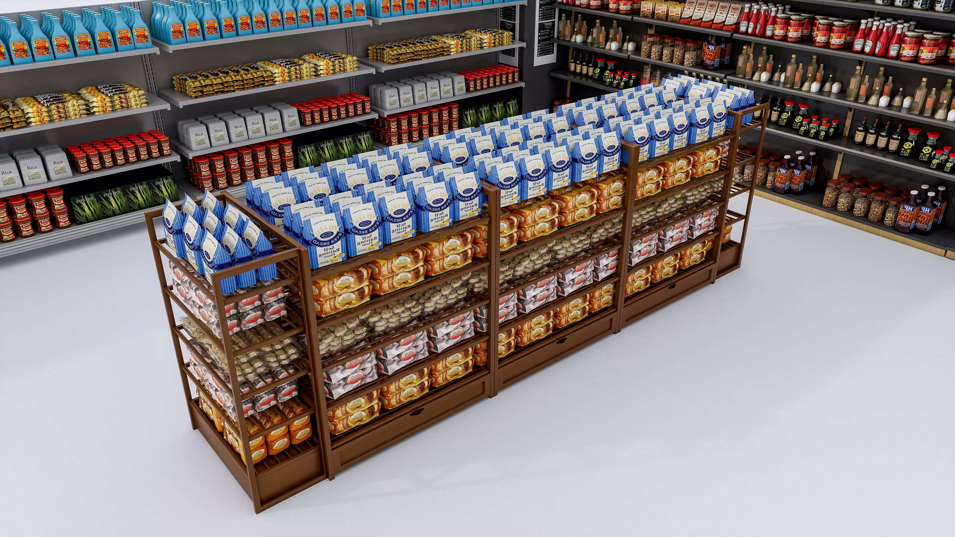 Supermarket Convenience Store Shelves Display Racks 6 3D model_41
