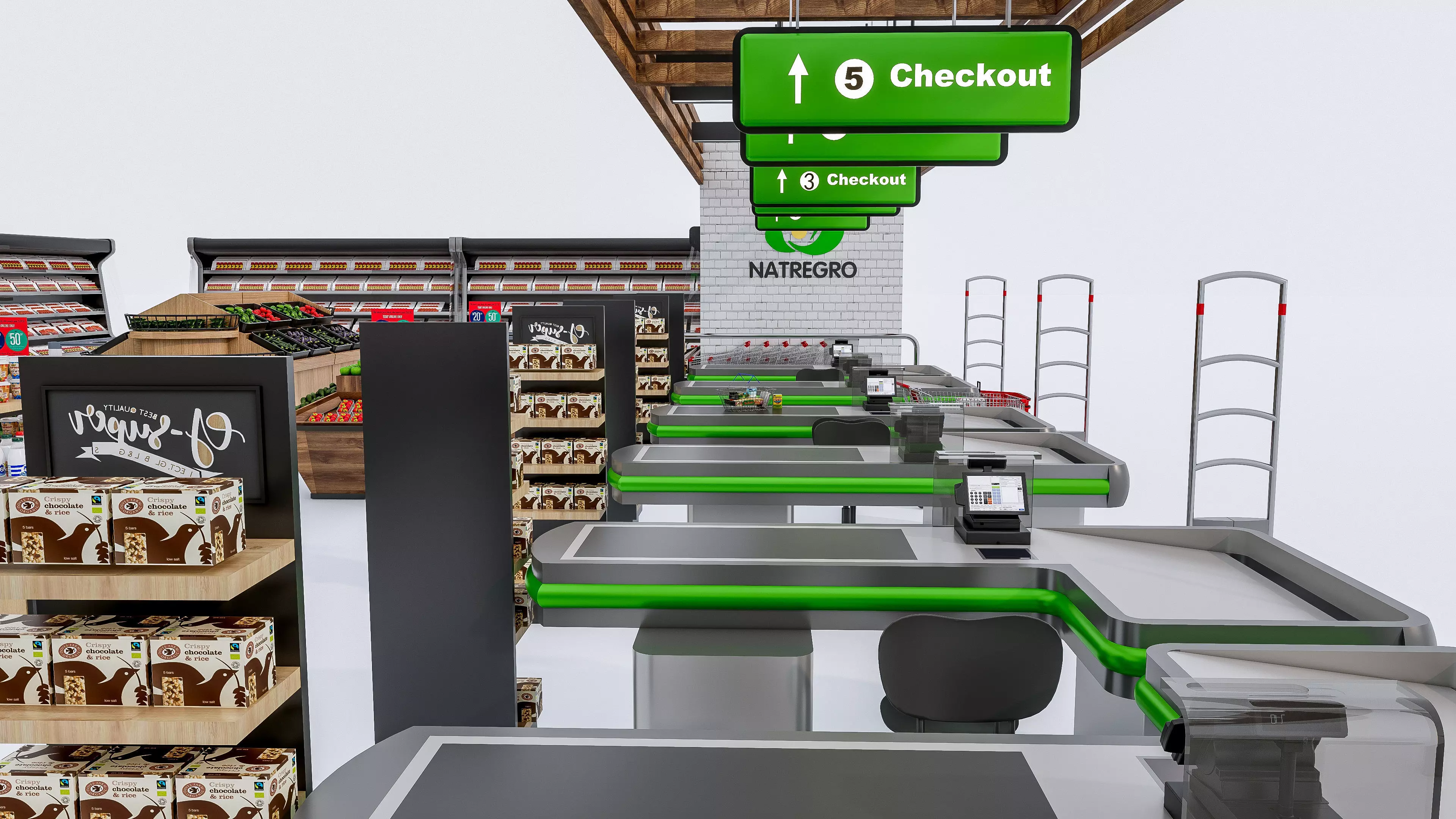 Supermarket Convenience Store Shelves Display Racks 6 3D model_22