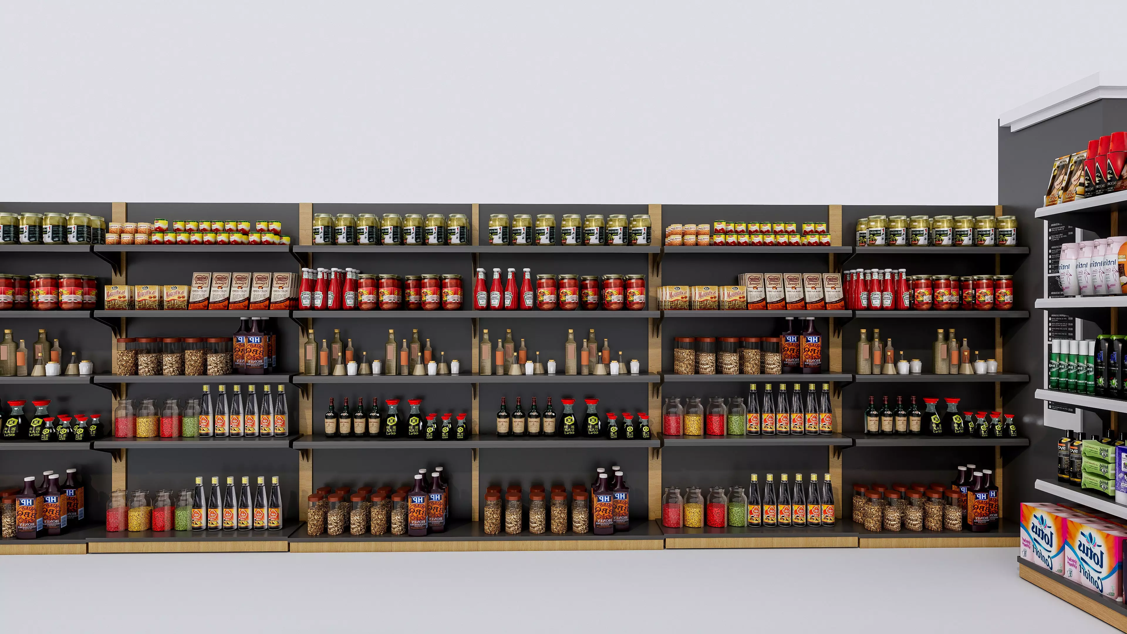 Supermarket Convenience Store Shelves Display Racks 6 3D model_53