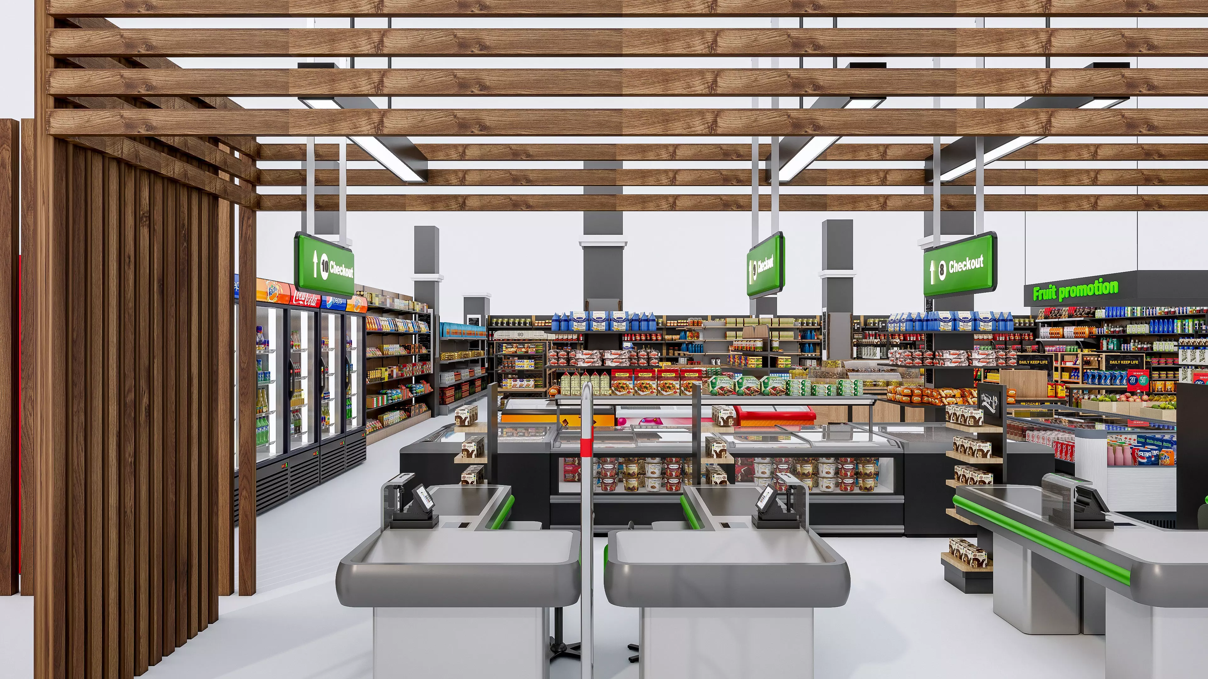 Supermarket Convenience Store Shelves Display Racks 6 3D model_6