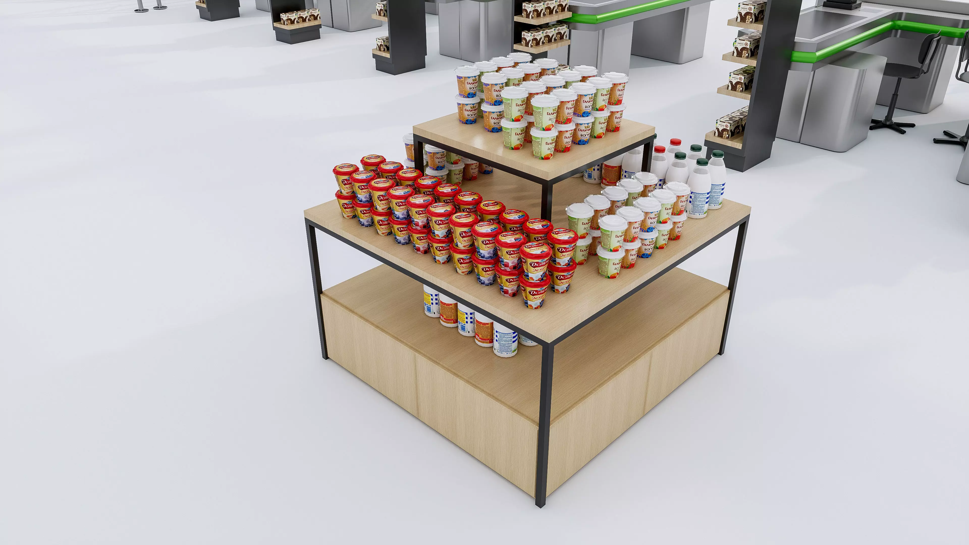 Supermarket Convenience Store Shelves Display Racks 6 3D model_28