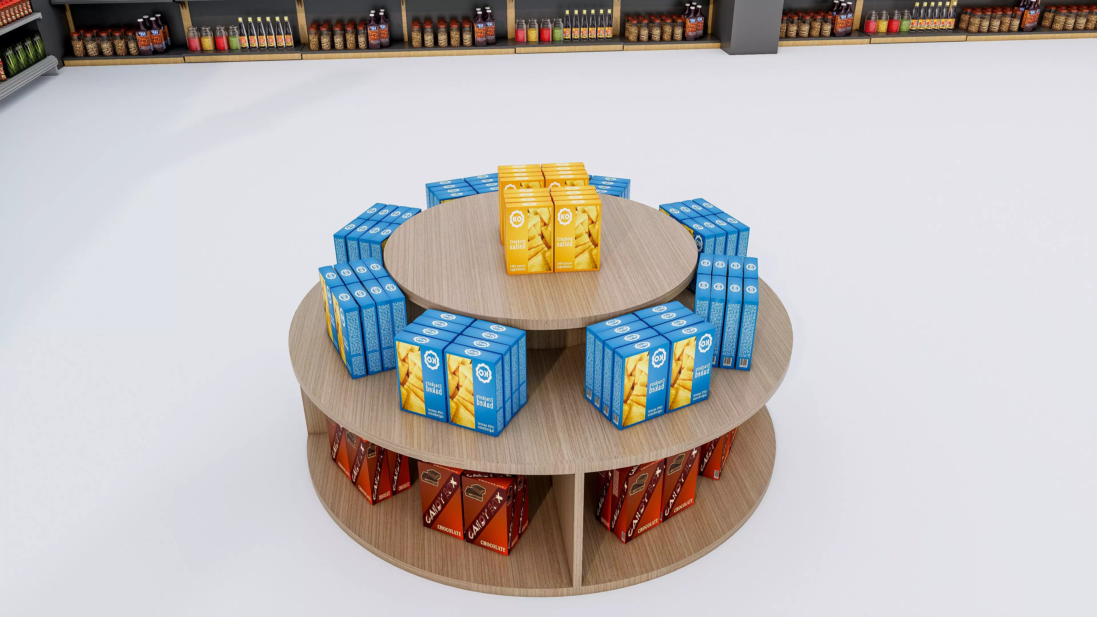 Supermarket Convenience Store Shelves Display Racks 6 3D model_36