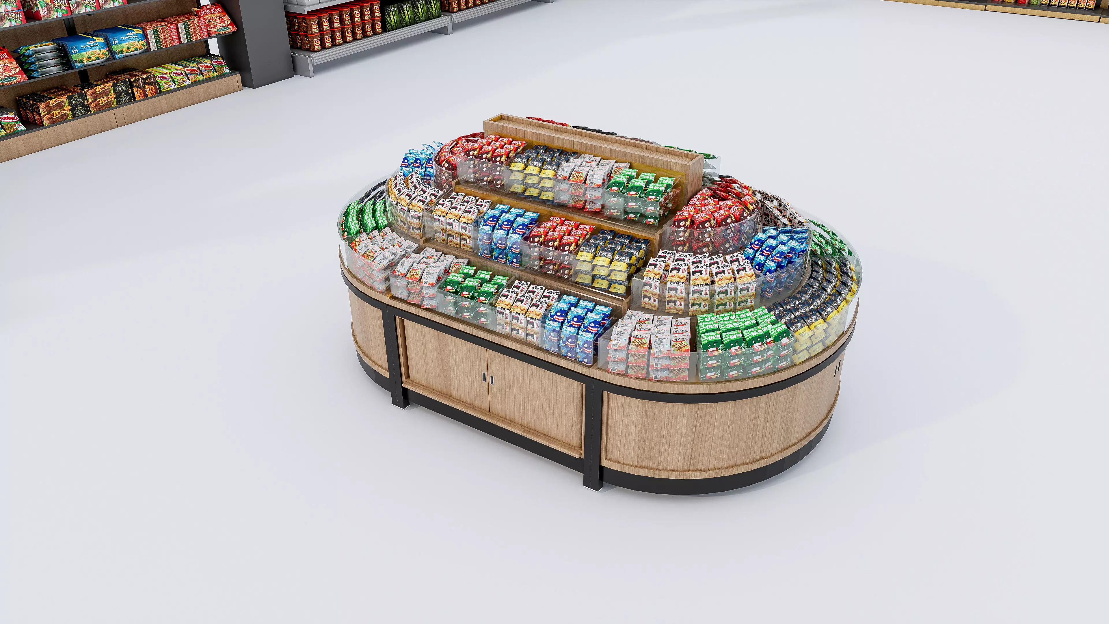 Supermarket Convenience Store Shelves Display Racks 6 3D model_31