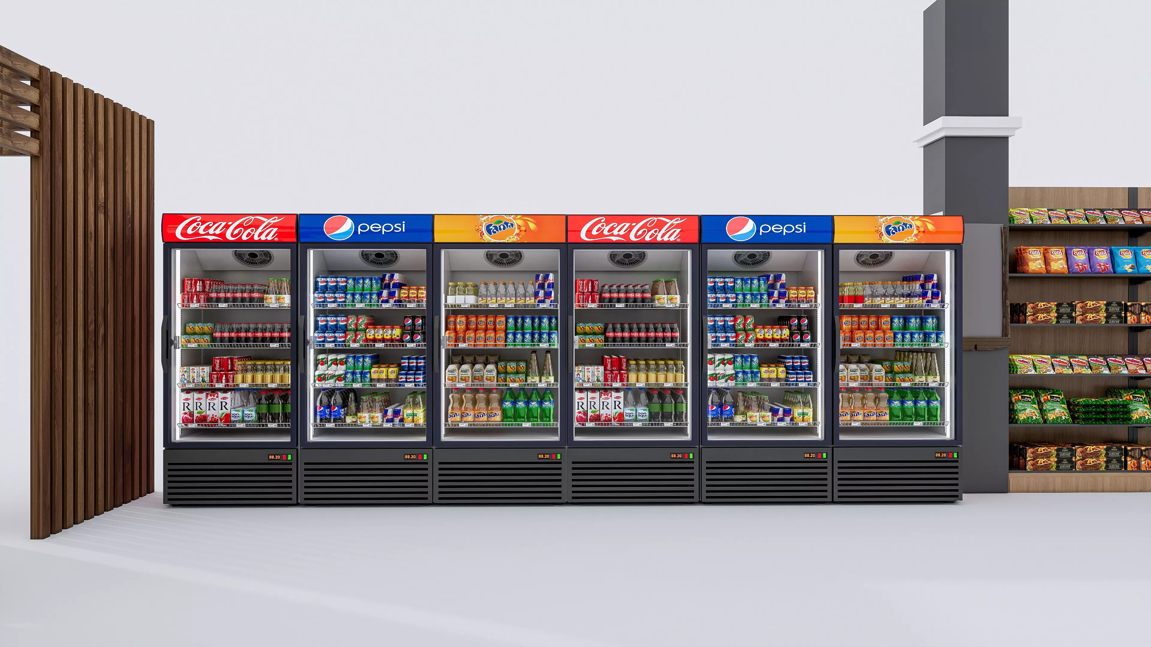 Supermarket Convenience Store Shelves Display Racks 6 3D model_49