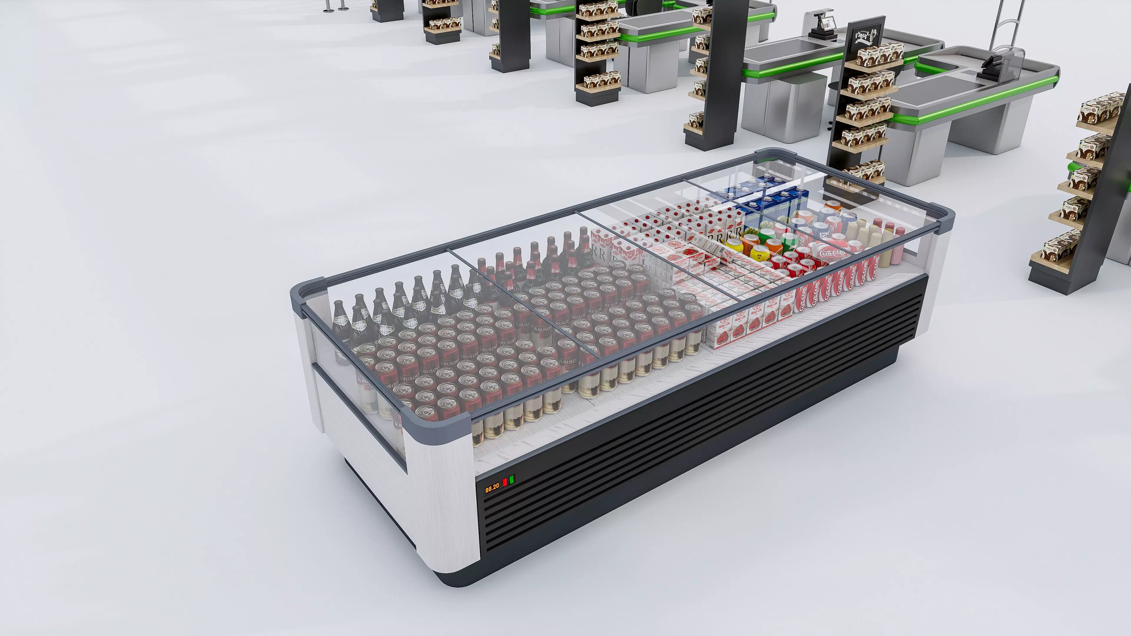 Supermarket Convenience Store Shelves Display Racks 6 3D model_24