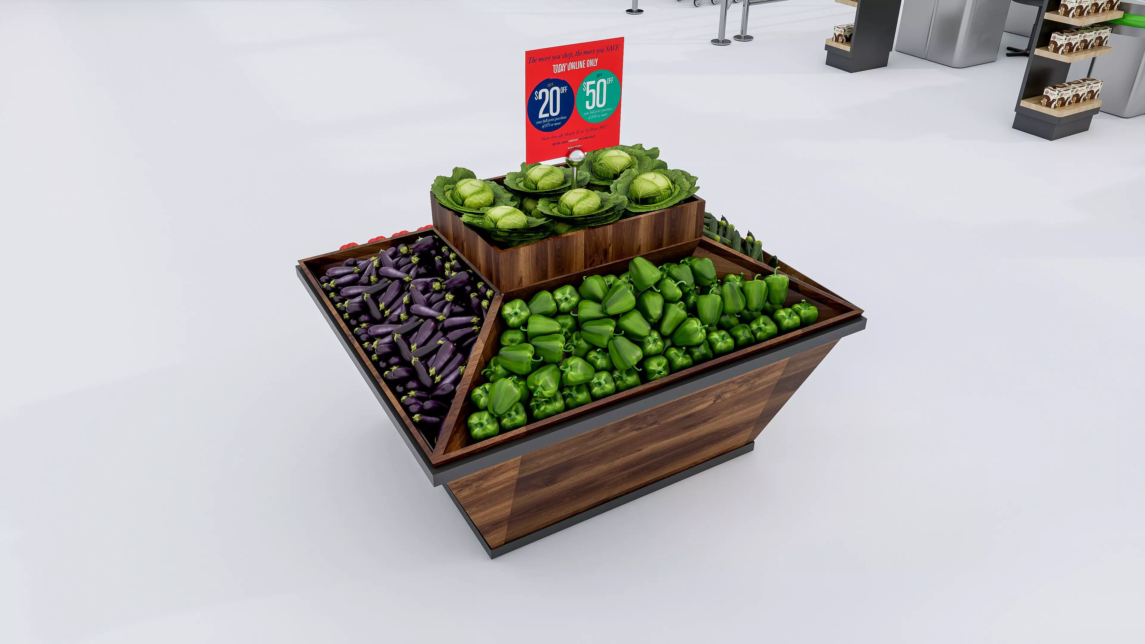 Supermarket Convenience Store Shelves Display Racks 6 3D model_25