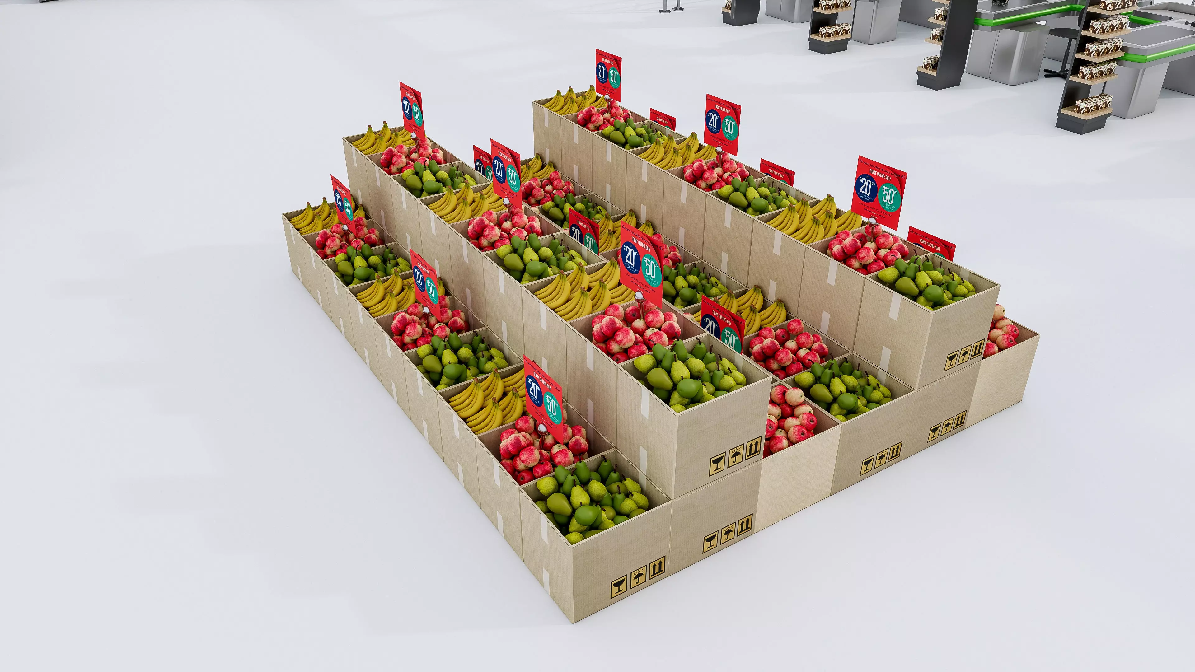 Supermarket Convenience Store Shelves Display Racks 6 3D model_23