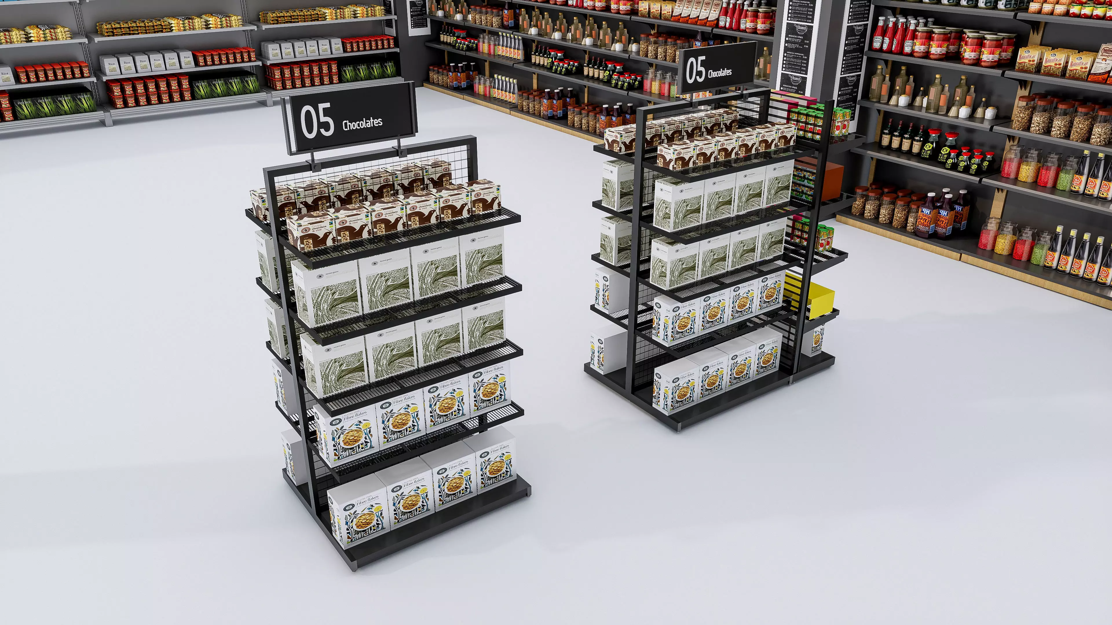 Supermarket Convenience Store Shelves Display Racks 6 3D model_40