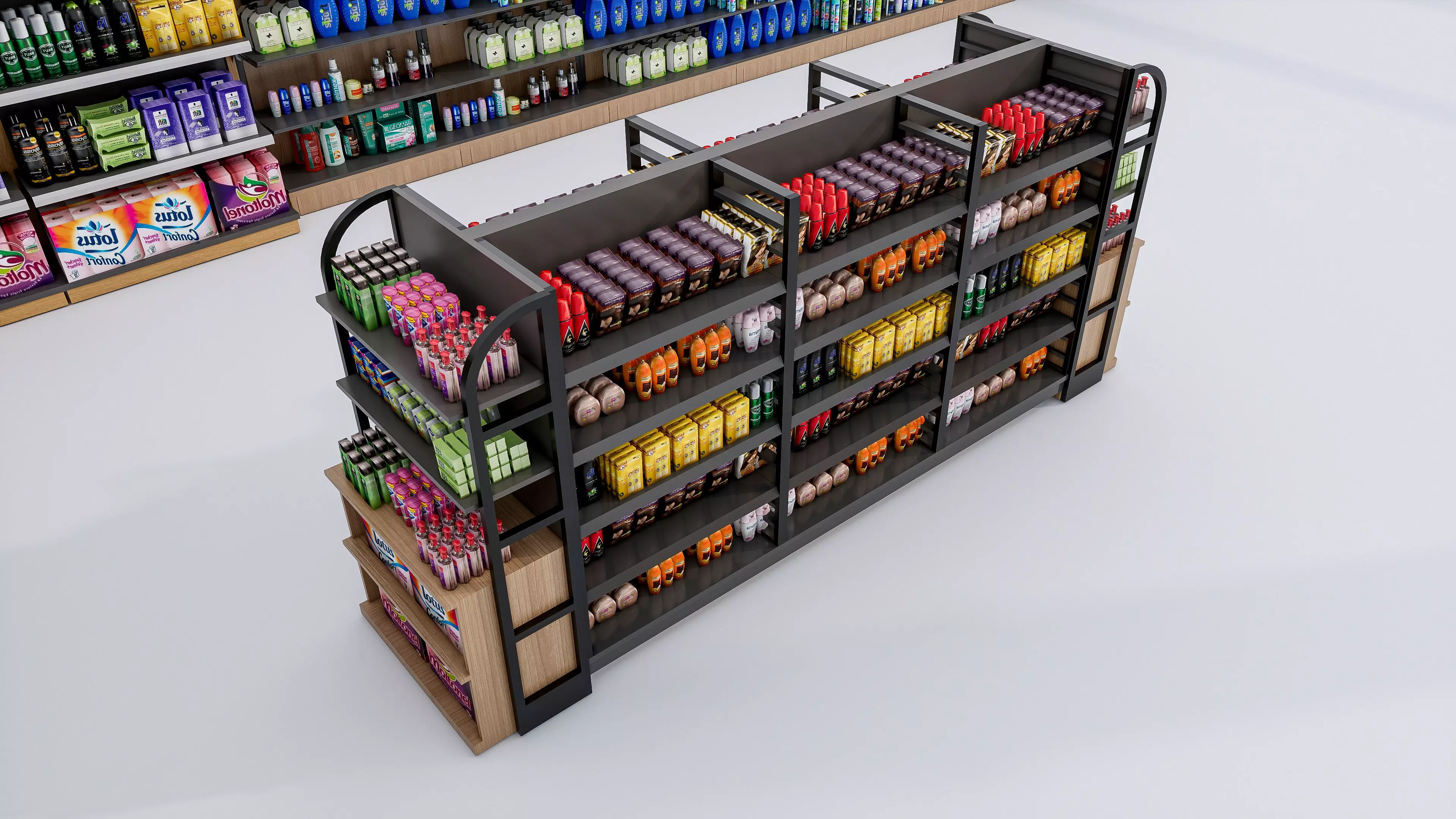 Supermarket Convenience Store Shelves Display Racks 6 3D model_37