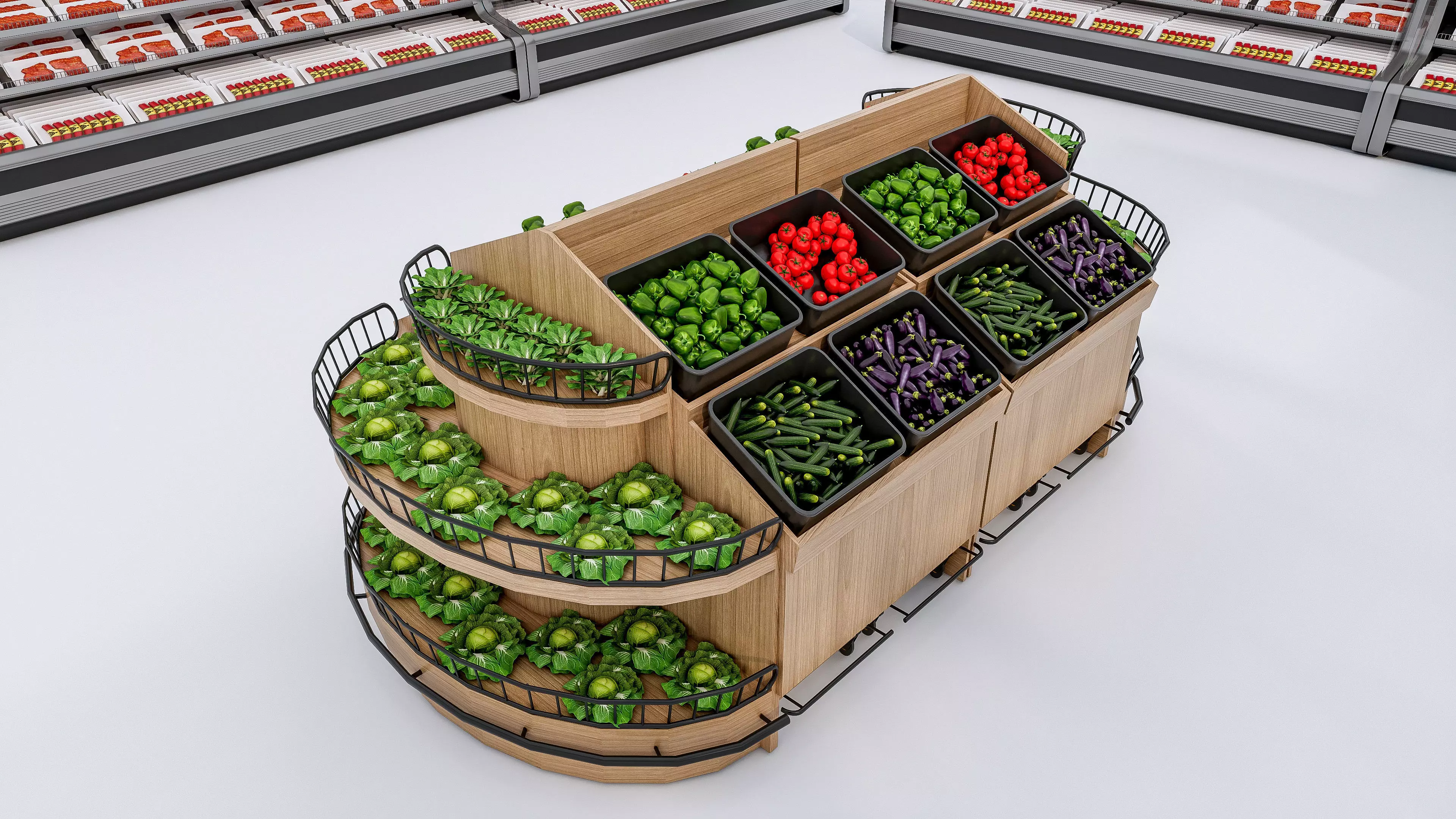 Supermarket Convenience Store Shelves Display Racks 6 3D model_20