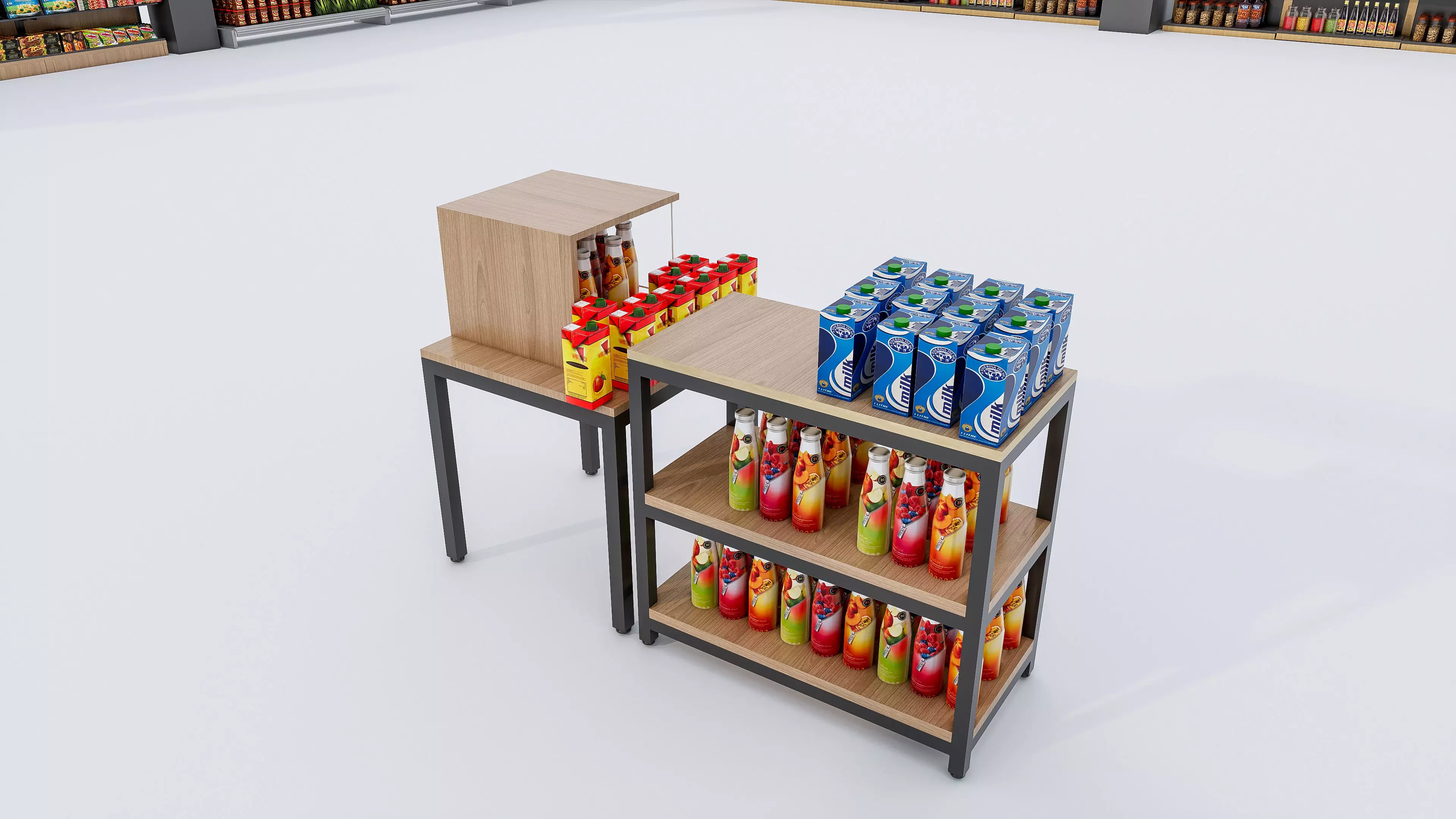 Supermarket Convenience Store Shelves Display Racks 6 3D model_30