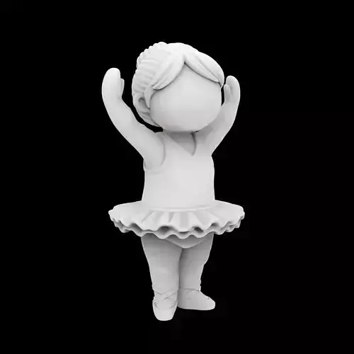 Cartoon Child Ballerina Figurine 3D Print Model