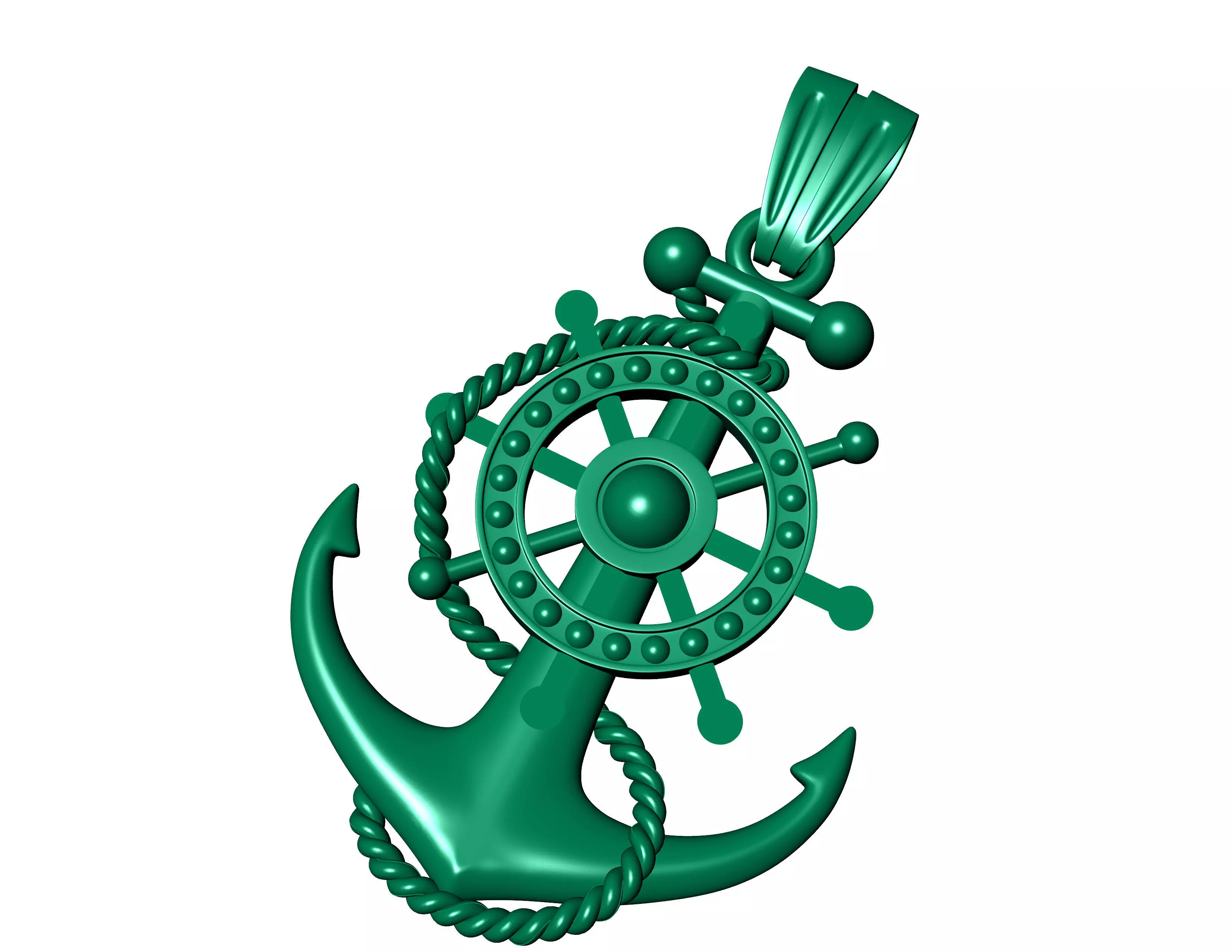 Anchor pendant 3D print model_7