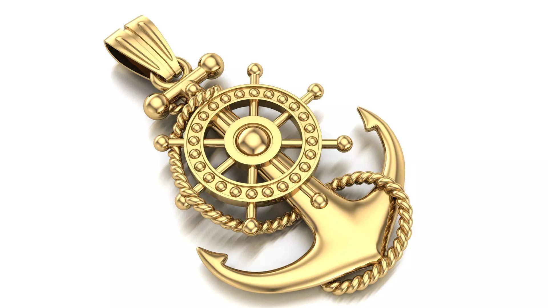 Anchor pendant 3D print model_0