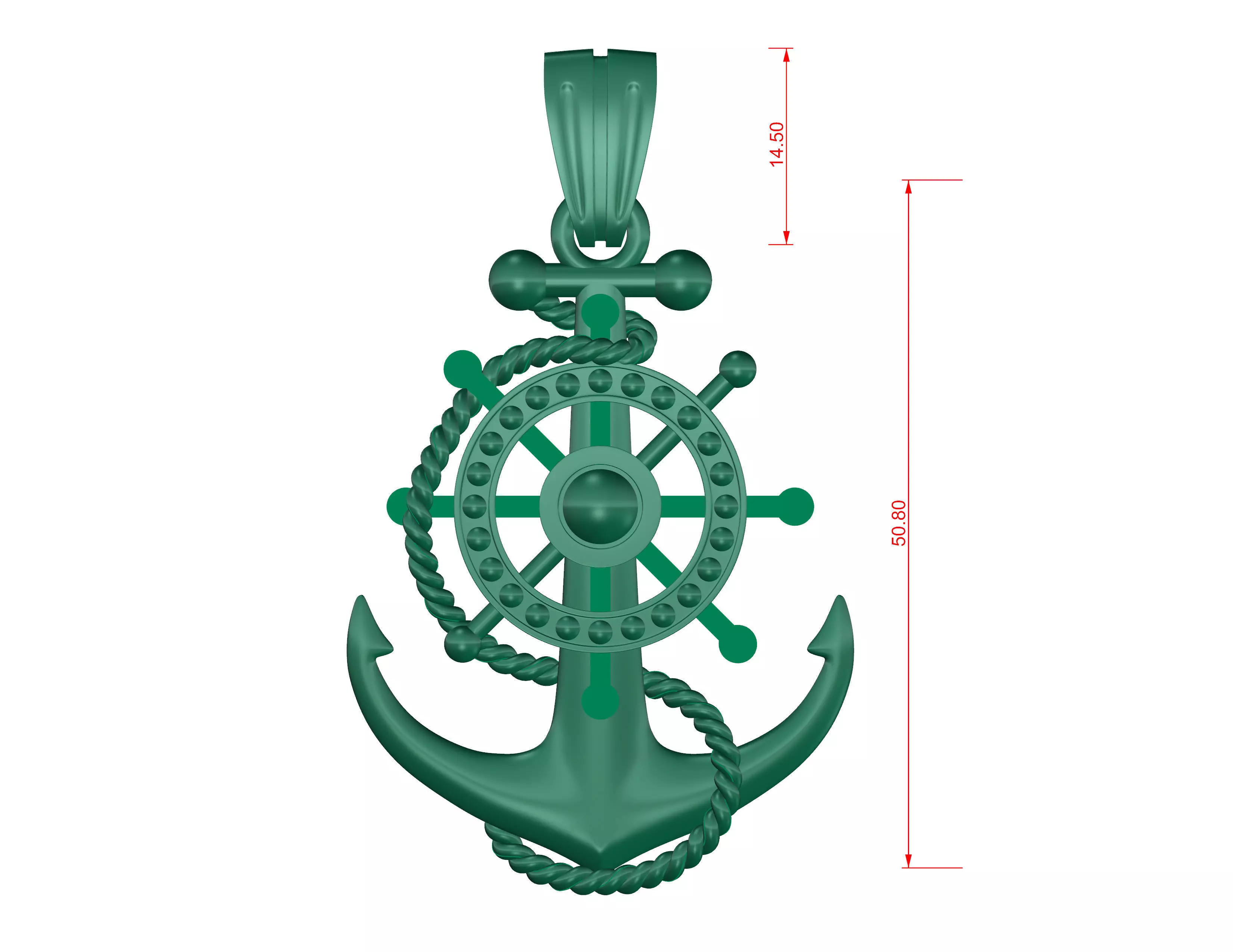 Anchor pendant 3D print model_5