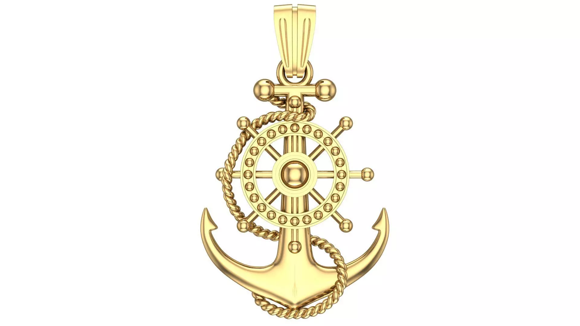 Anchor pendant 3D print model_4
