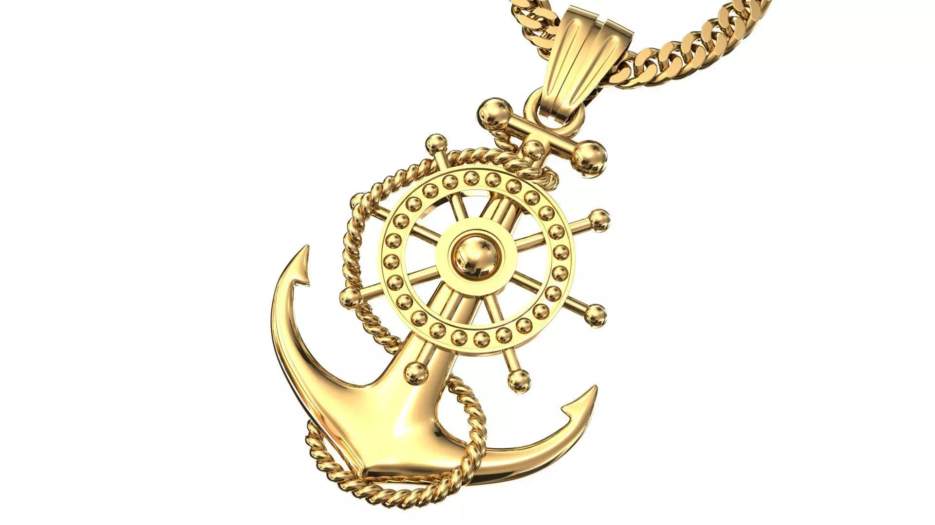 Anchor pendant 3D print model_1