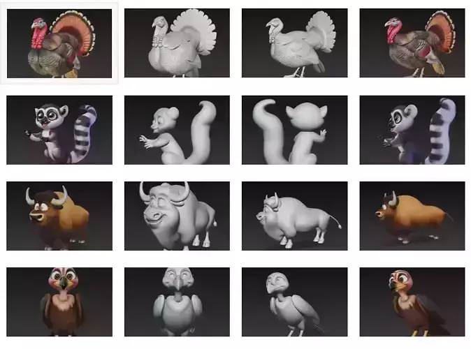 Stylized Cute Animal Collection Vol3 - Forest - Sky Creatures