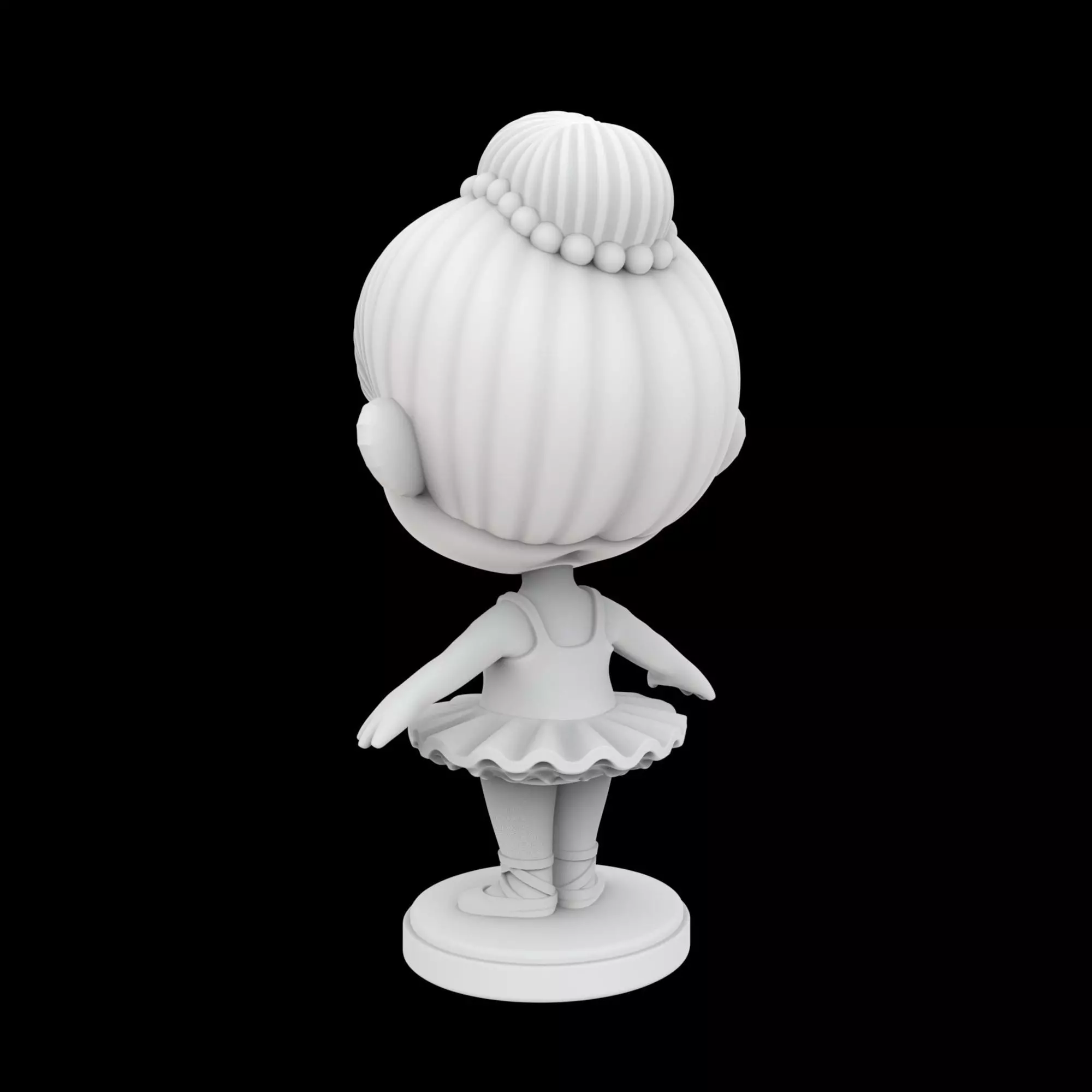 Cute Chibi Ballerina Figurine 3D Print Model 3D print model_2