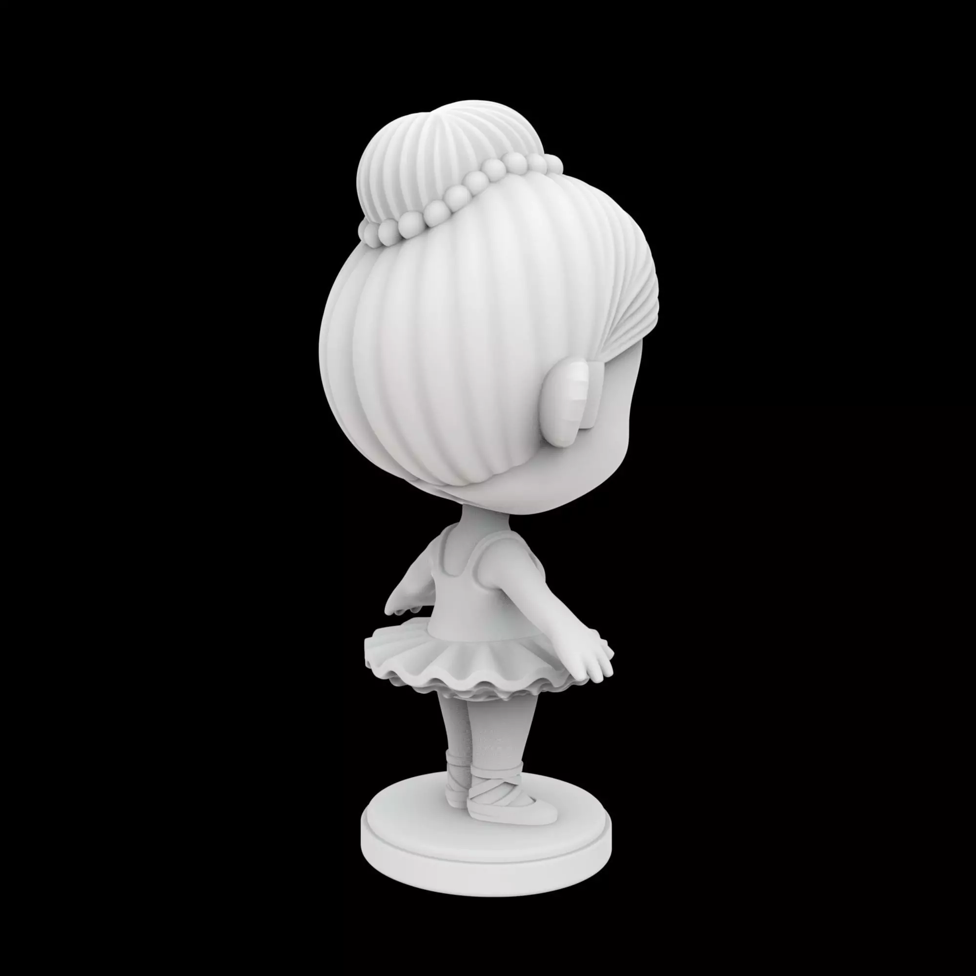 Cute Chibi Ballerina Figurine 3D Print Model 3D print model_3
