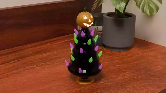 Weird but Cute Halloween Tree Free 3D model