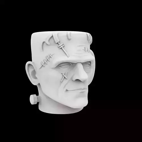 Frankenstein Head Mug 3D Print Model