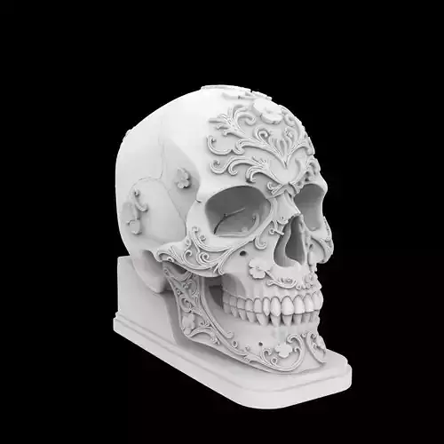 Ornate Gothic Skull 3D Print Model