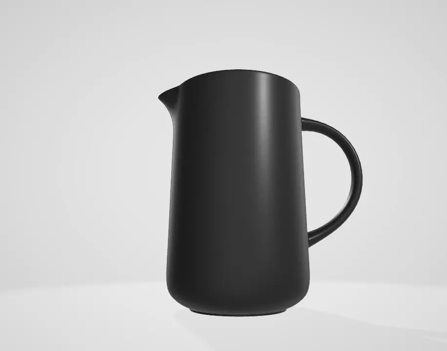 Over Back Coupe  Ceramic Pitcher Low-poly 3D model_8