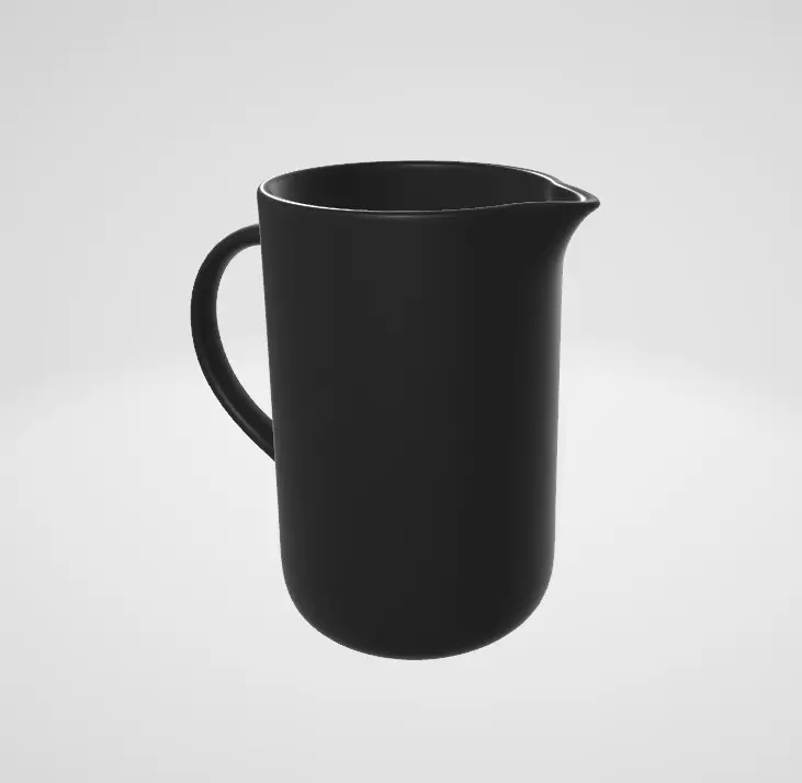Over Back Coupe  Ceramic Pitcher Low-poly 3D model_11
