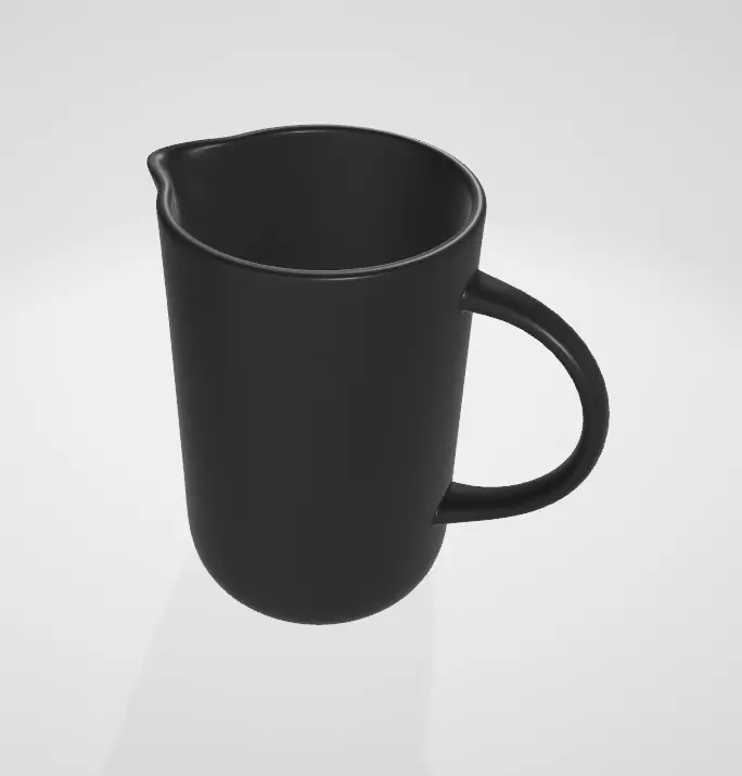 Over Back Coupe  Ceramic Pitcher Low-poly 3D model_6