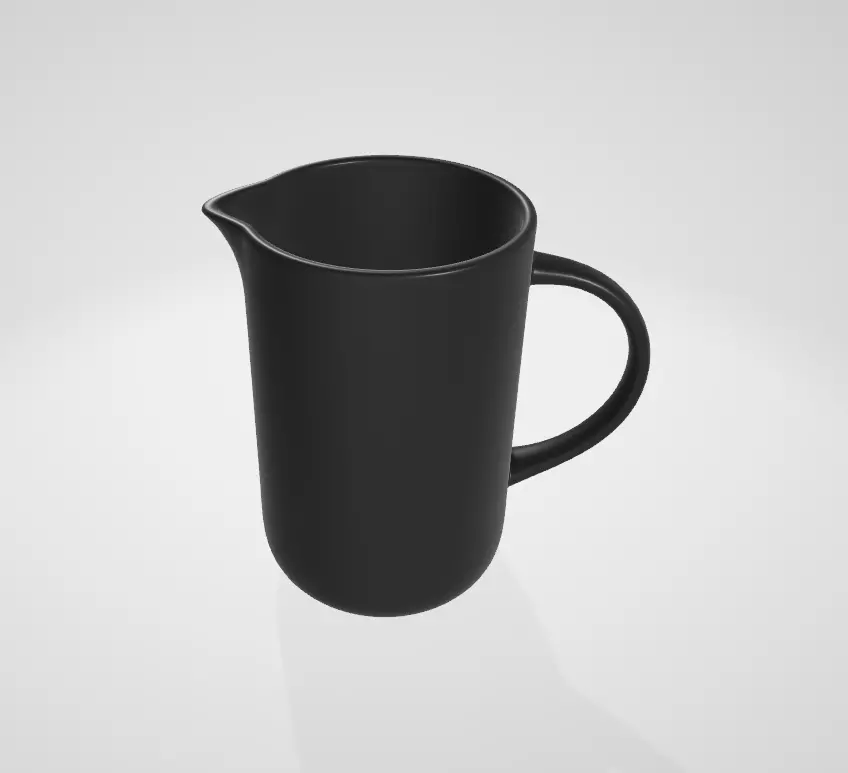 Over Back Coupe  Ceramic Pitcher Low-poly 3D model_5