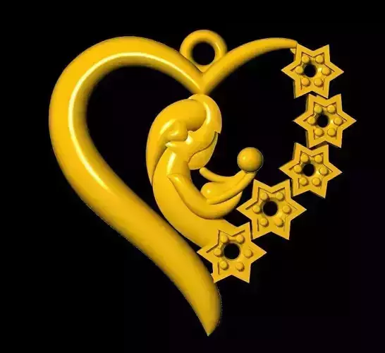 mother and child love pendent gold silver locket 