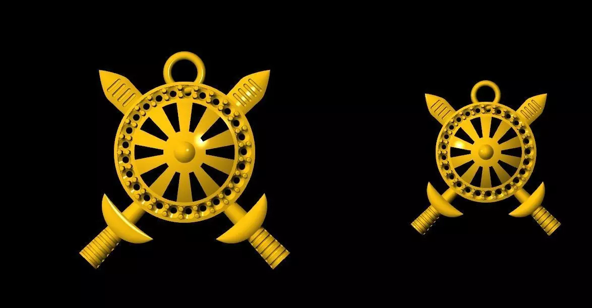 sward and knife kathi dalu pendent locket gold silver 3D print model_0