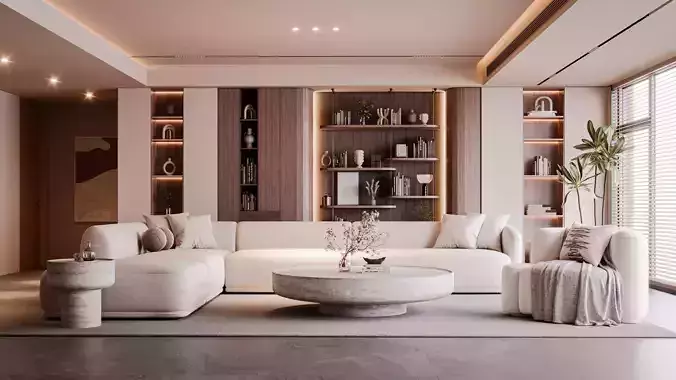 Modern Living Room 3D model Modern Living Room 3D model