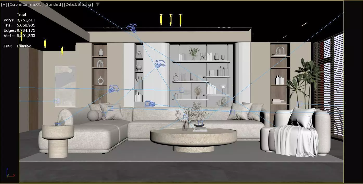 Modern Living Room 3D model_15