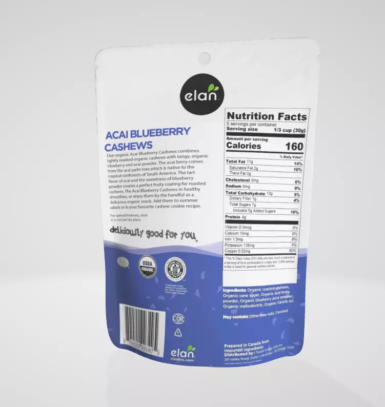 Elan Organic Acai Blueberry IEF31 Cashews Low-poly 3D model_7