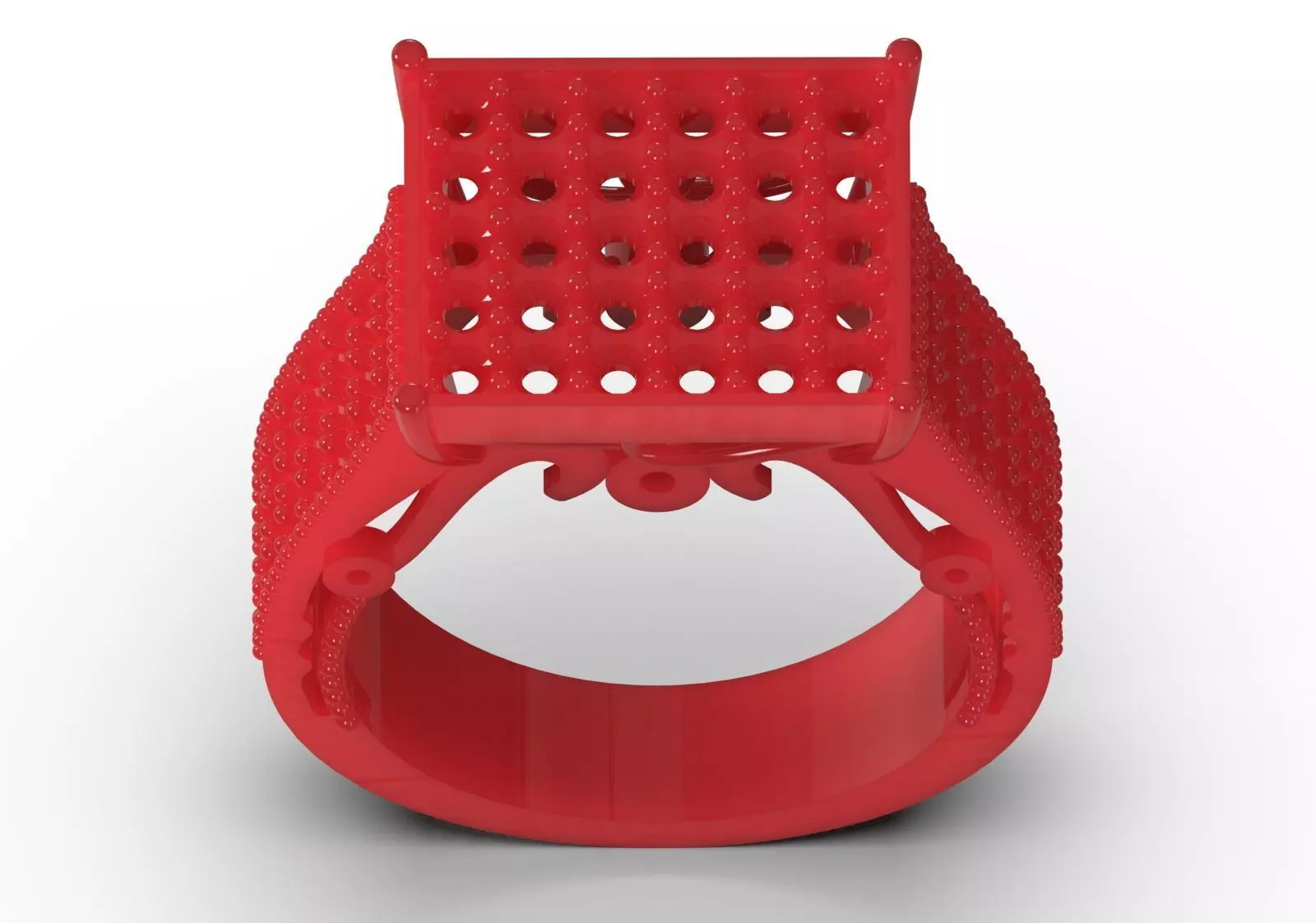 Pave Brow Champagne Diamond Signet Ring model jr00279 3D print model_16