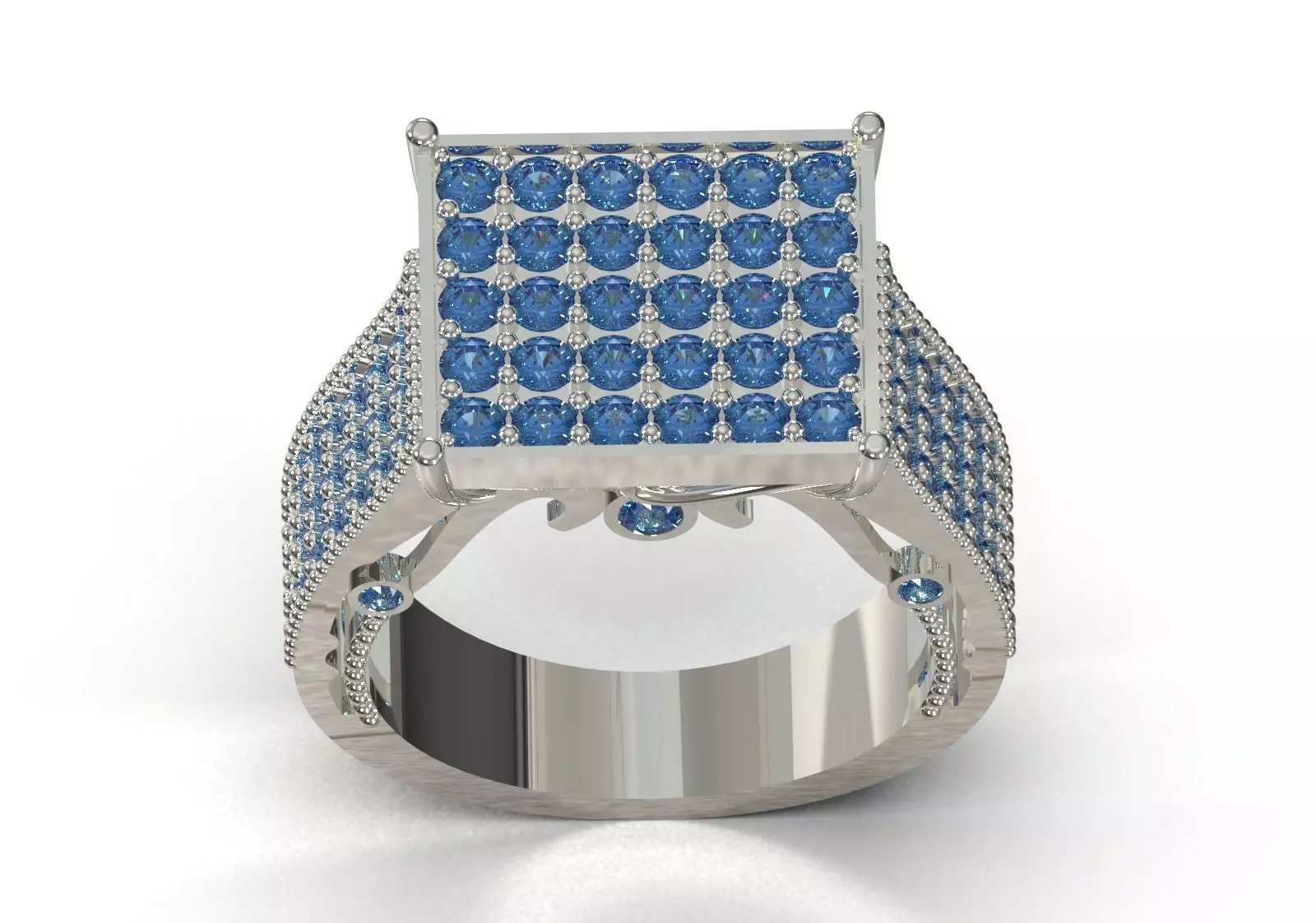 Pave Brow Champagne Diamond Signet Ring model jr00279 3D print model_13