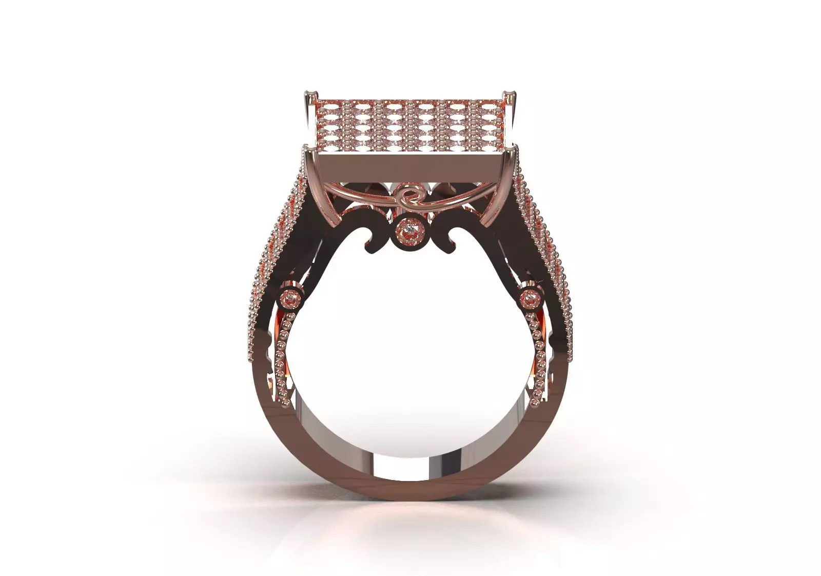 Pave Brow Champagne Diamond Signet Ring model jr00279 3D print model_15