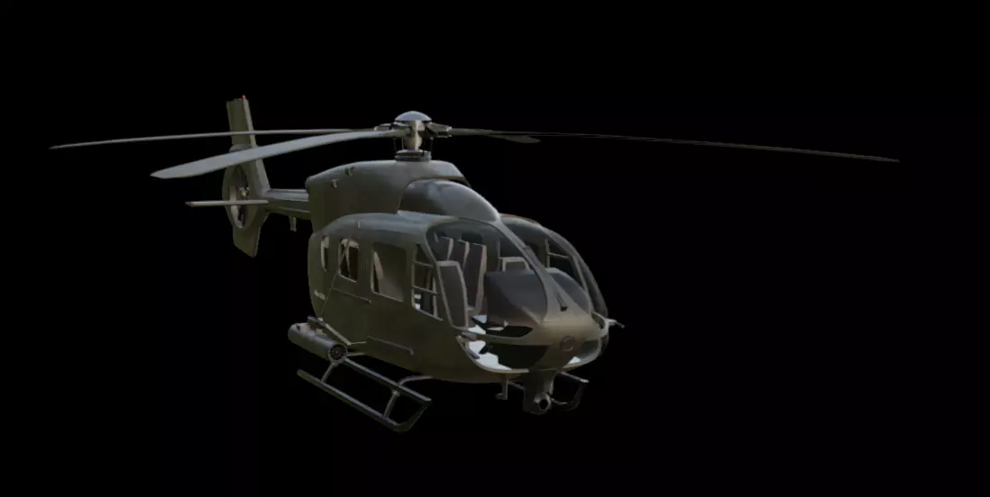 Military Helicopter Low-poly 3D model_5
